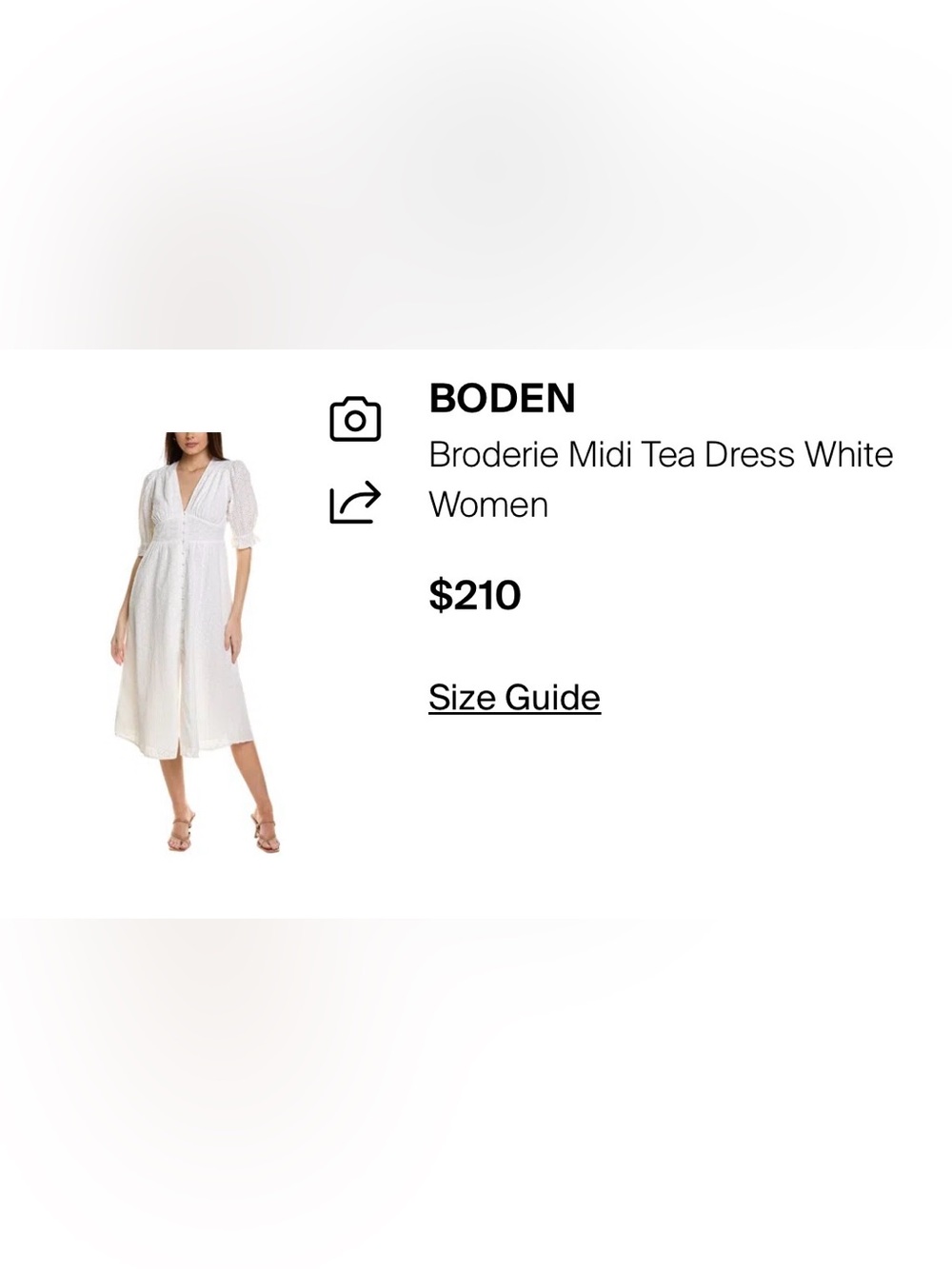Boden White Eyelet Button-Front Midi Dress - Picture 5 of 9